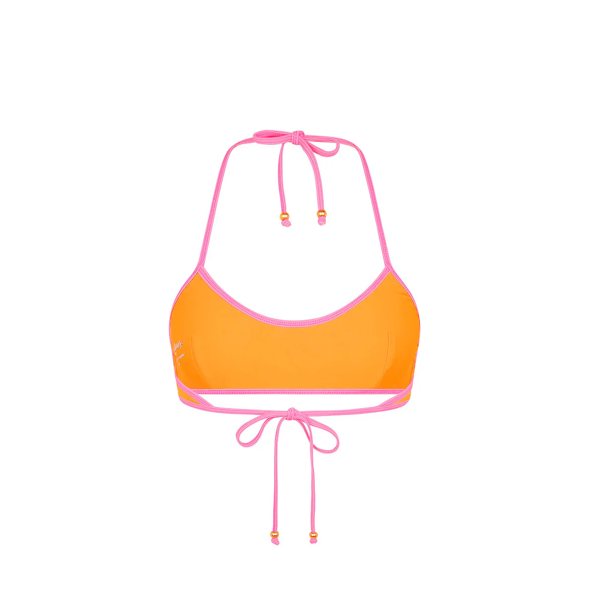 Bind Halter Crop Bikini Top - Peach Pop - Image 8