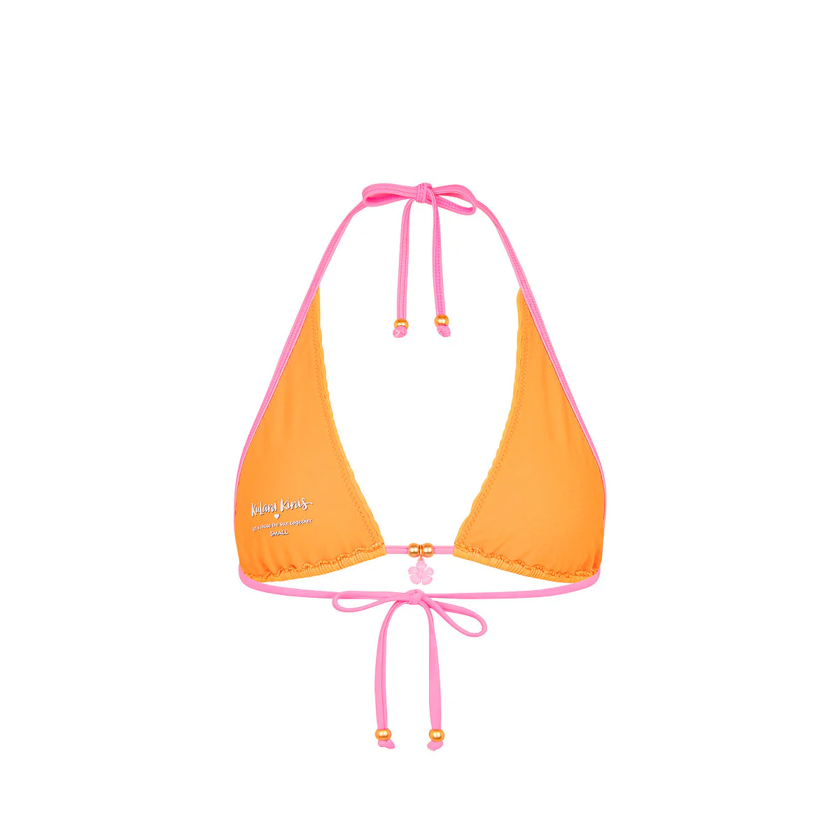 Bind Tie Halter Bikini Top - Peach Pop - Image 8