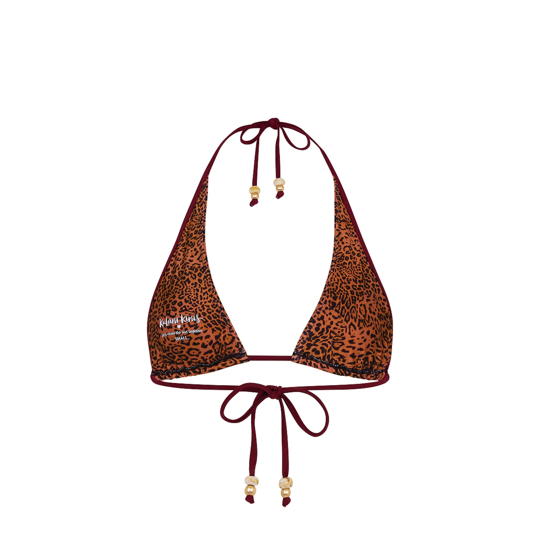 Bind Tie Halter Bikini Top - Wild Rose - Image 14