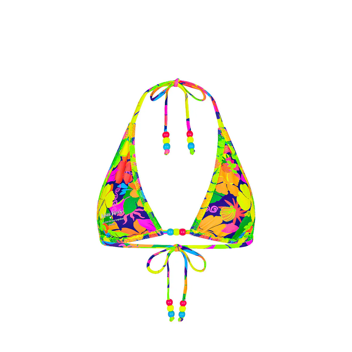 Classic Tie Halter Bikini Top - Neon Sunset - Image 10
