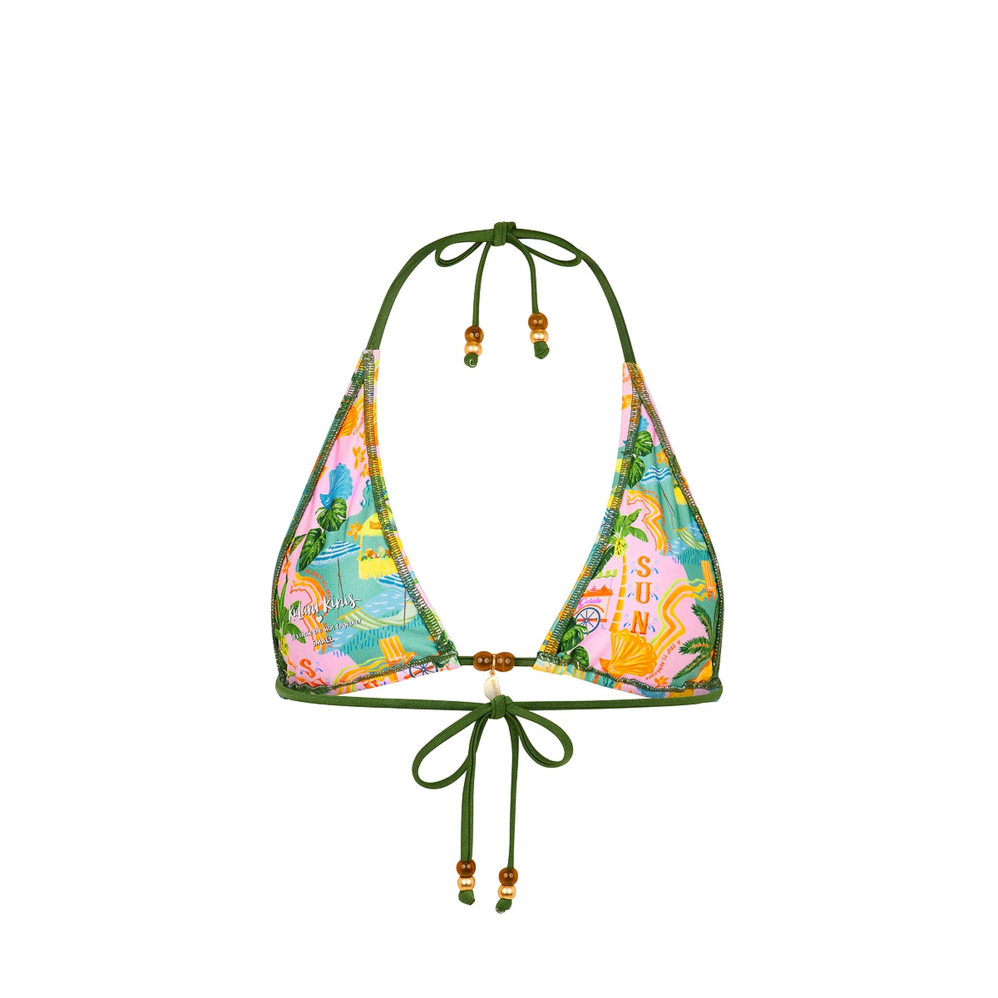 Classic Tie Halter Bikini Top - Sunlit Spritz - Image 9