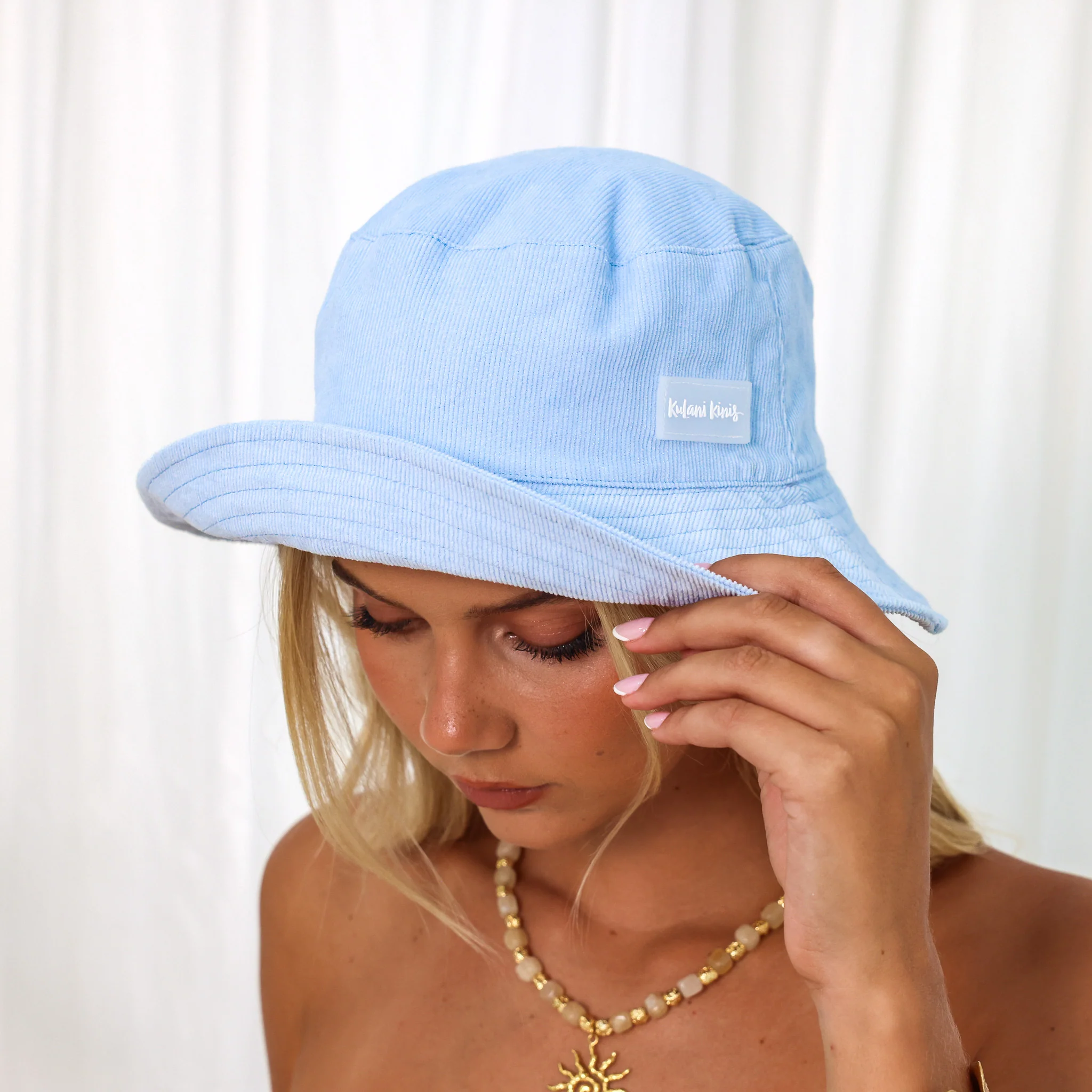 Corduroy Bucket Hat - Blue Oasis - Image 5