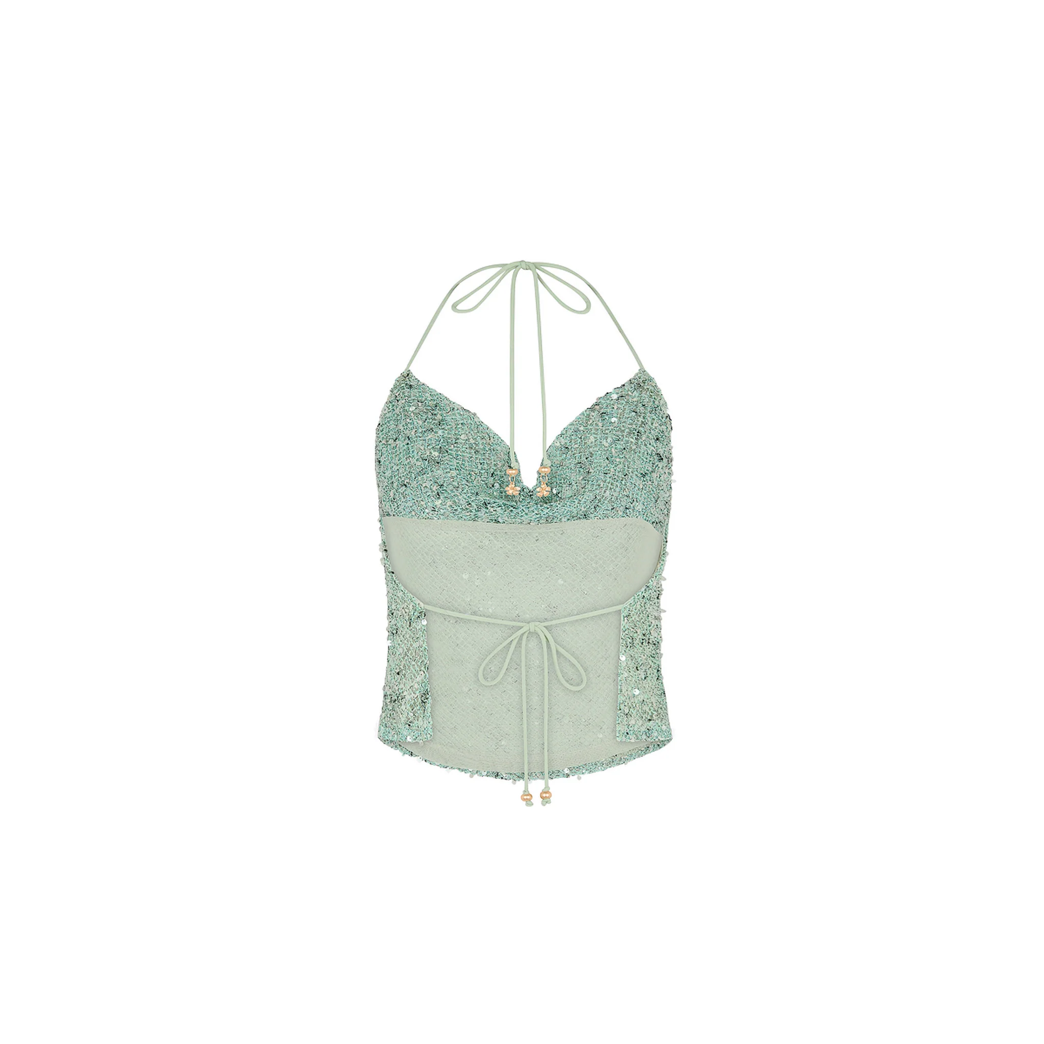 Cowl Halter Neck top - Sea Spritz - Image 10