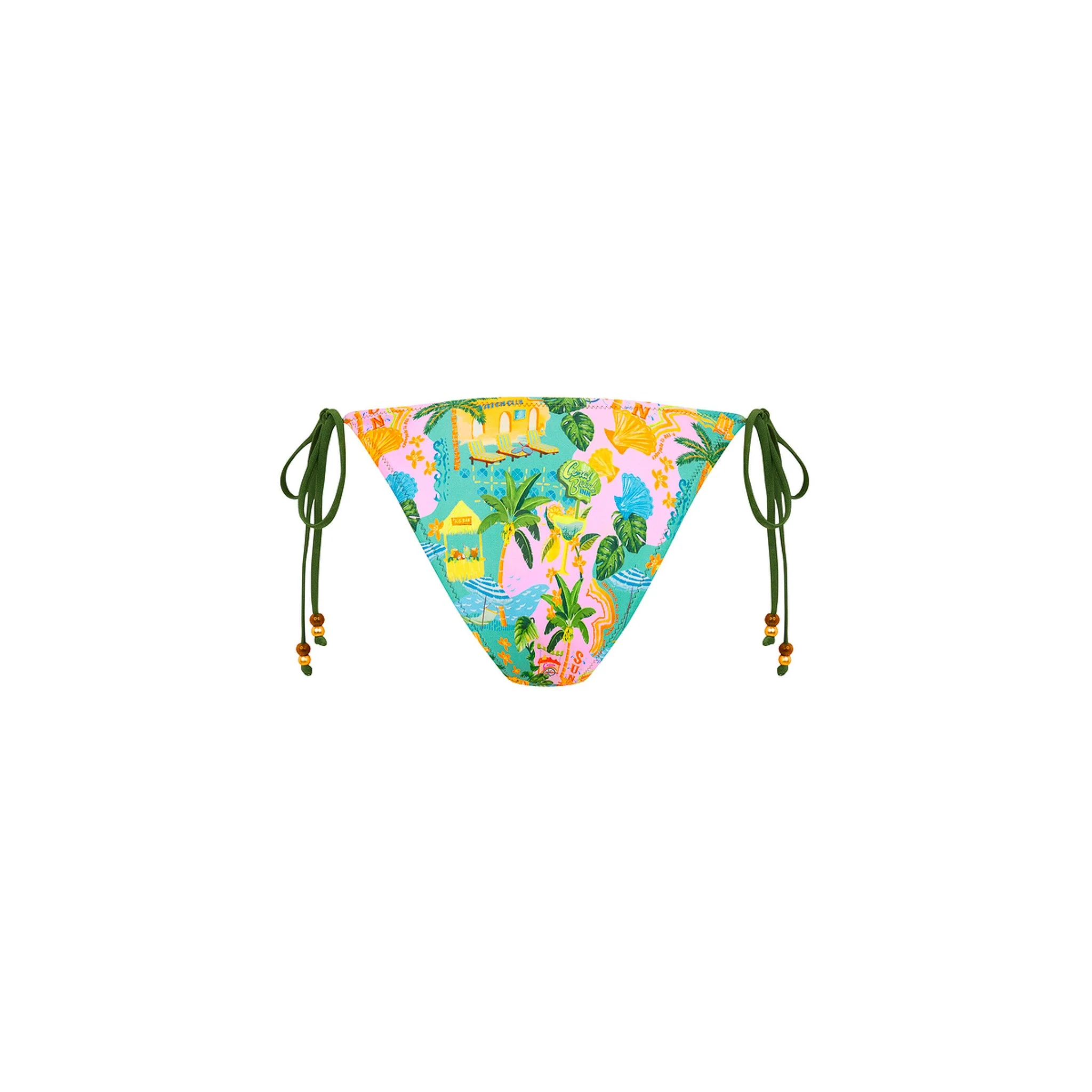 Dipped Cheeky Tie Bikini Bottom - Sunlit Spritz - Image 9