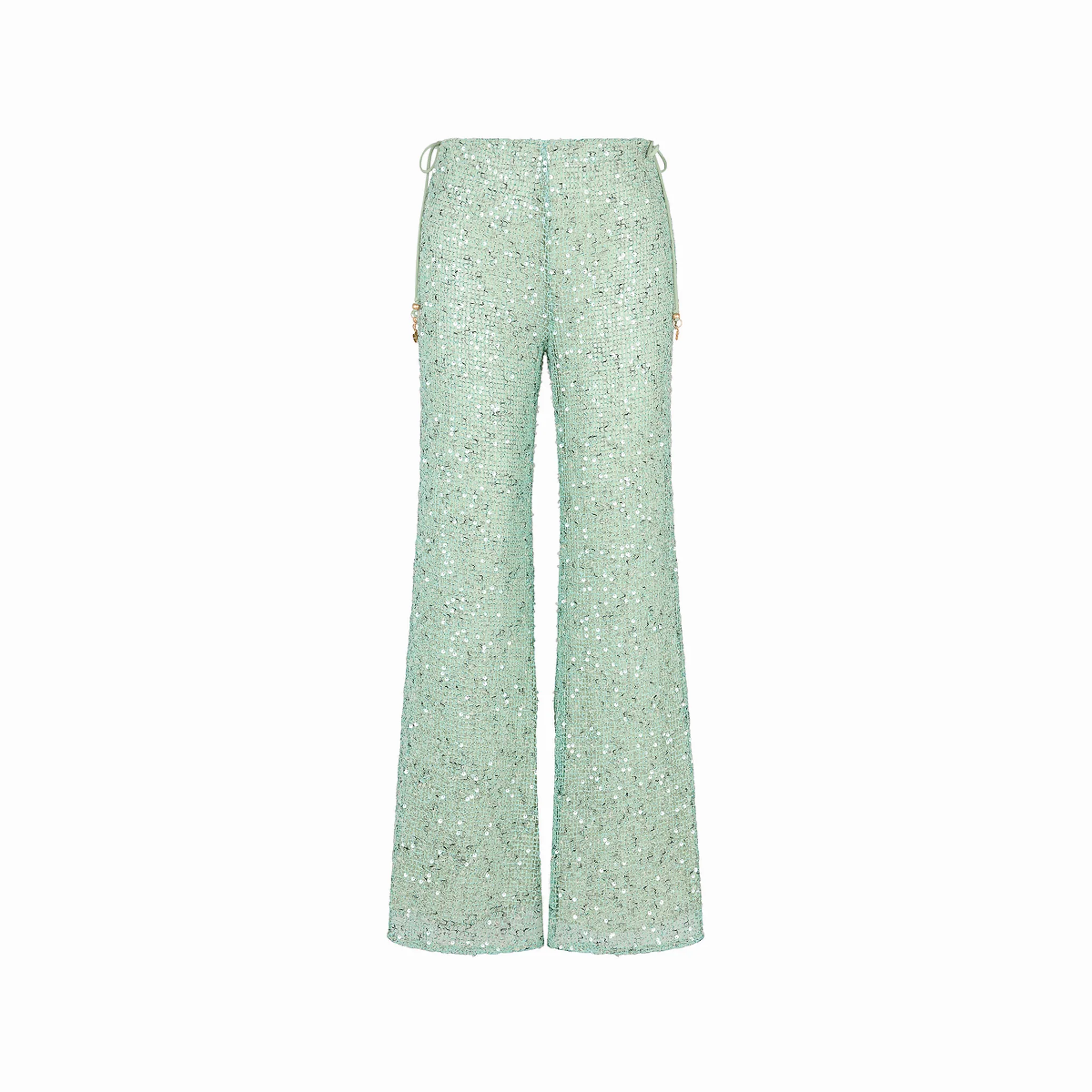 Flare Tie Side Pants - Sea Spritz