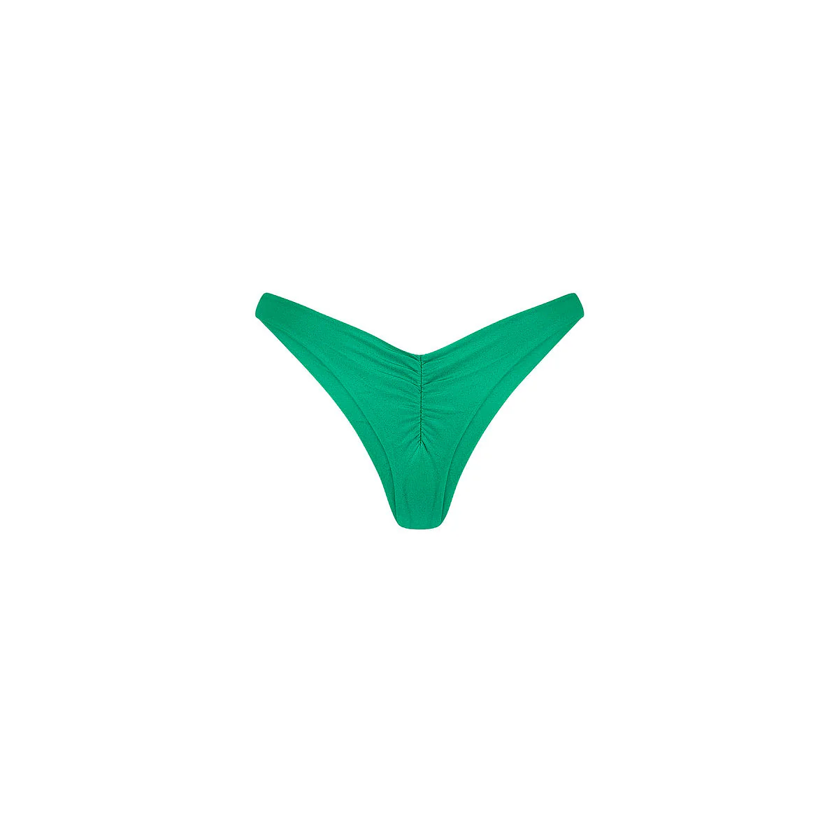 Gathered Deep V Thong Bikini Bottom - Island Lush - Image 9