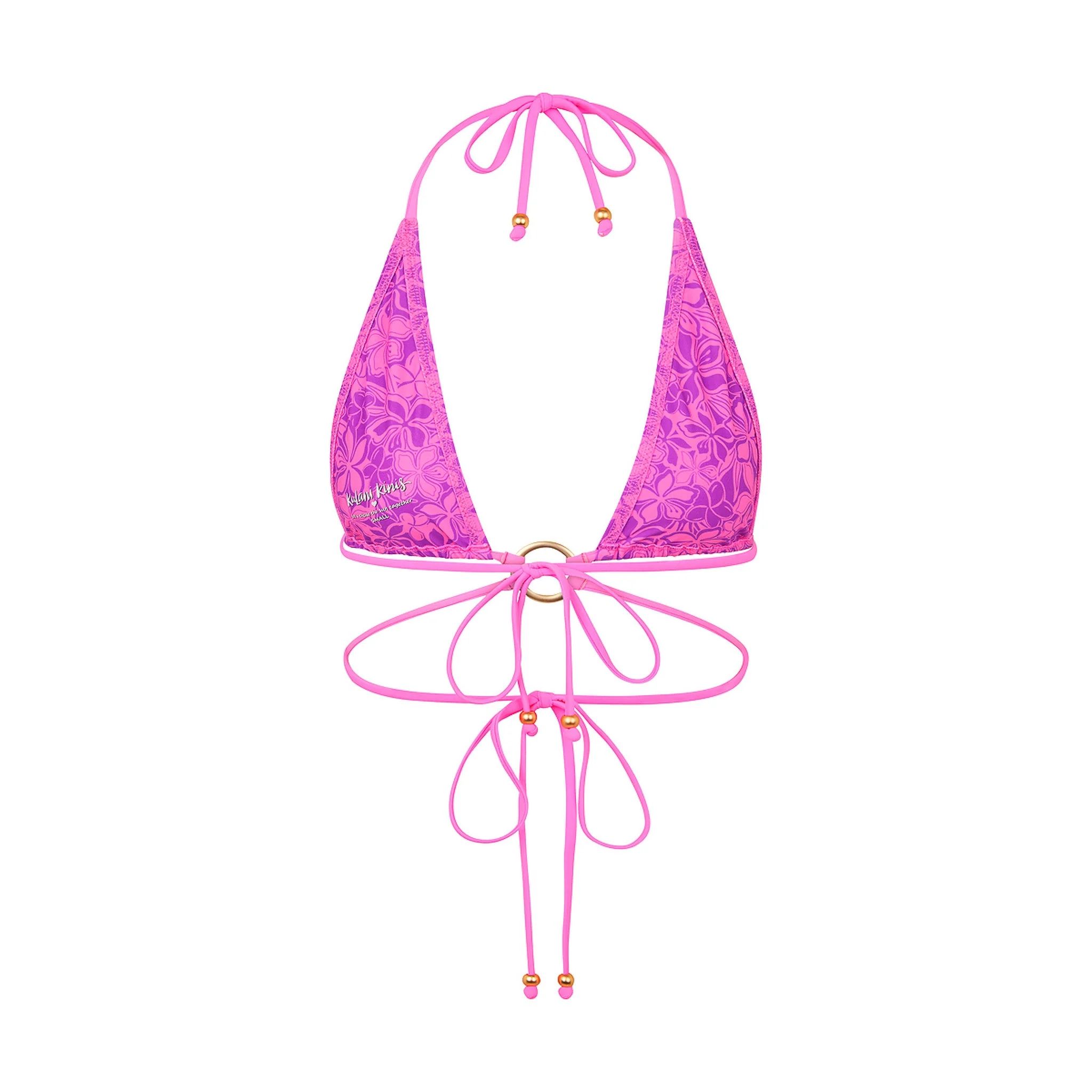 Halo Ring Halter Bikini Top - Bubble Berry - Image 8