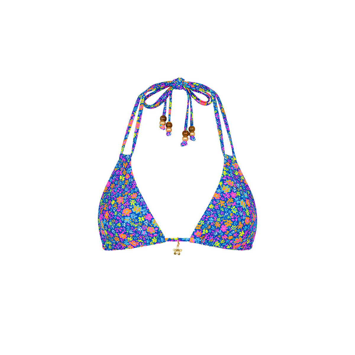 Halter Bralette Bikini Top - Electric Bloom