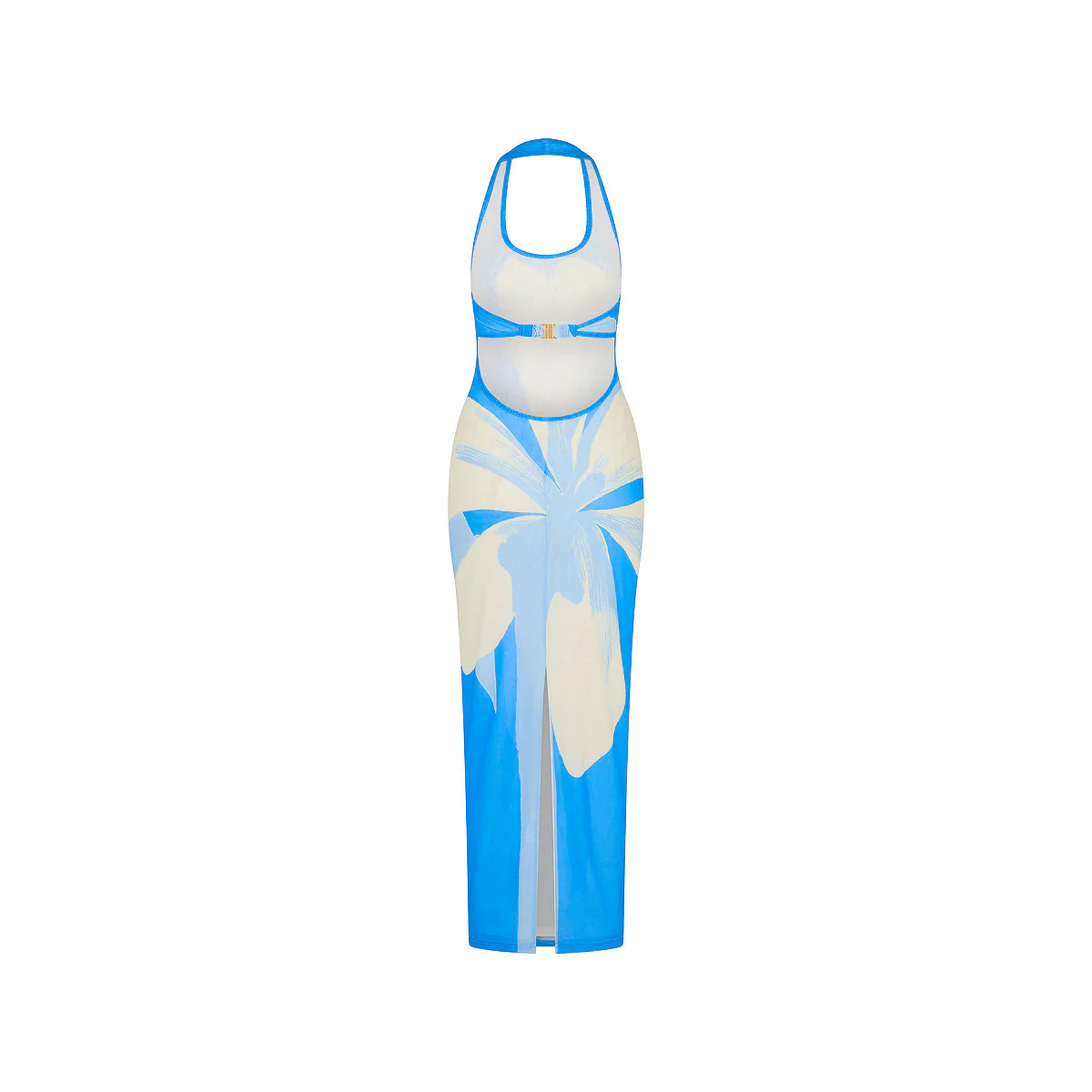 Halter Mesh Maxi Dress - Blue Oasis - Image 8
