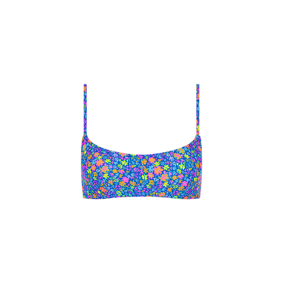 Invisible Underwire Crop Bikini Top - Electric Bloom