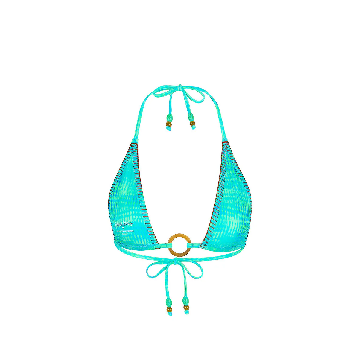 Lace Stitch Ring Halter Bikini Top - Summer Seas - Image 9