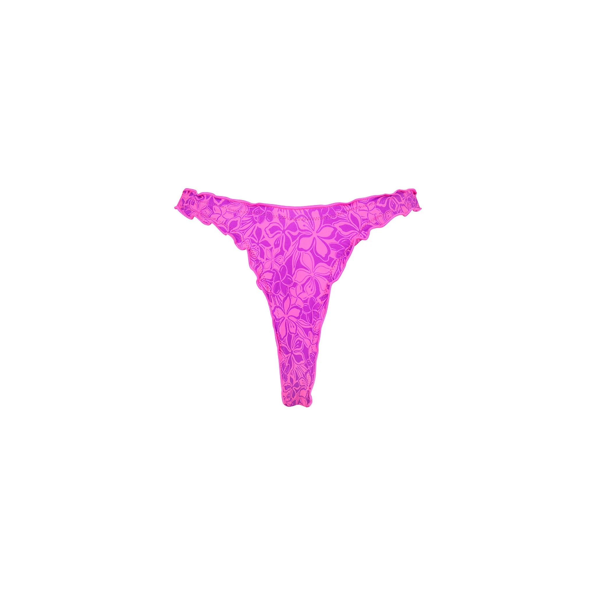 Lettuce Edge Thong Bikini Bottom - Bubble Berry - Image 8