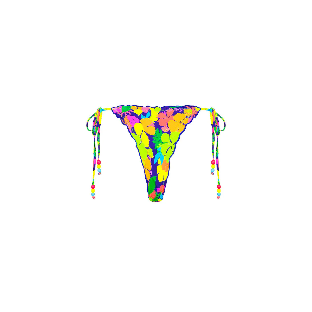 Lettuce Edge Thong Tie Bikini Bottom - Neon Sunset - Image 10