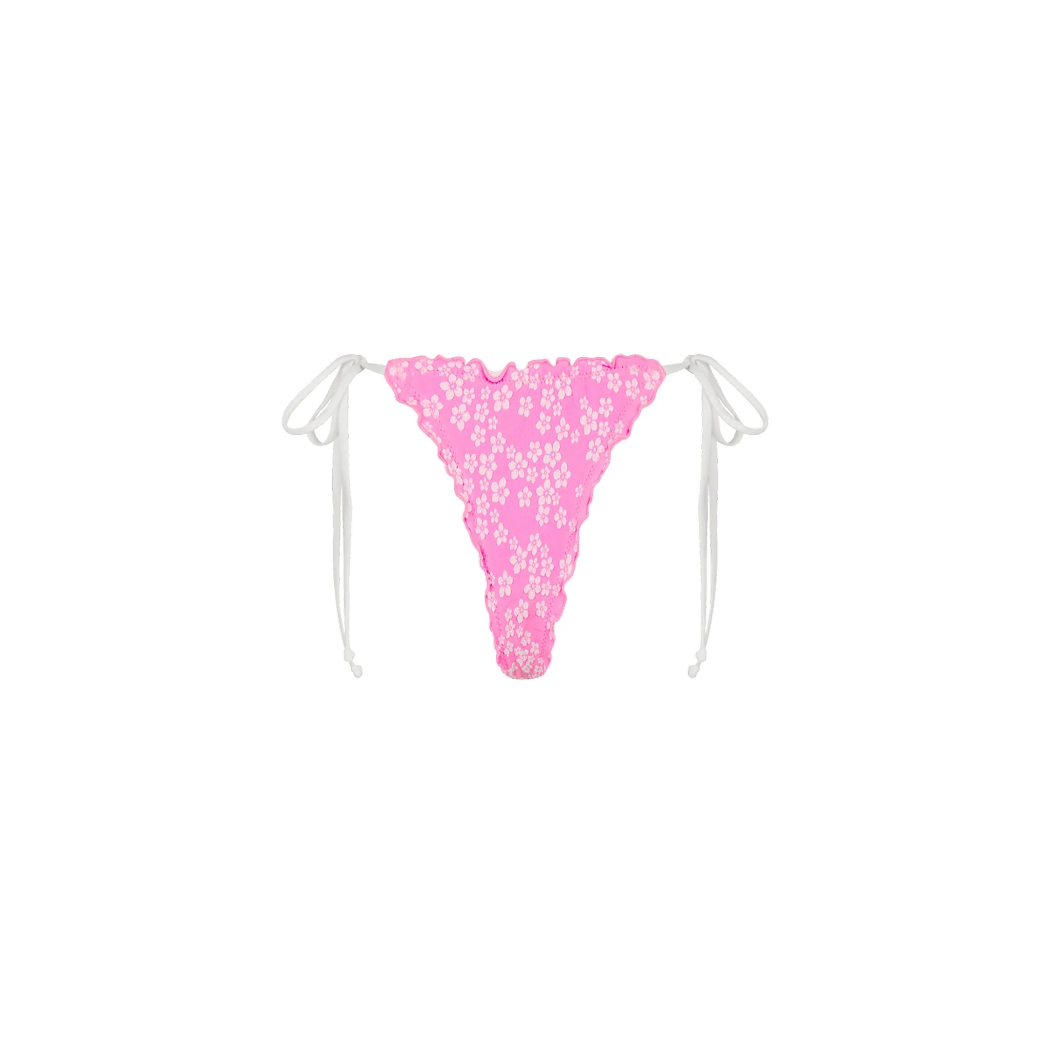 Lettuce Edge Thong Tie Bikini Bottom - Sugar Sprinkle - Image 9