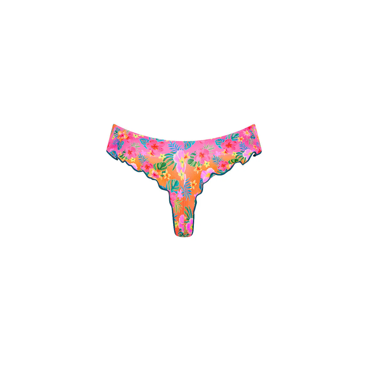 Lettuce Frill Thong Bikini Bottom - Summer Glow - Image 10