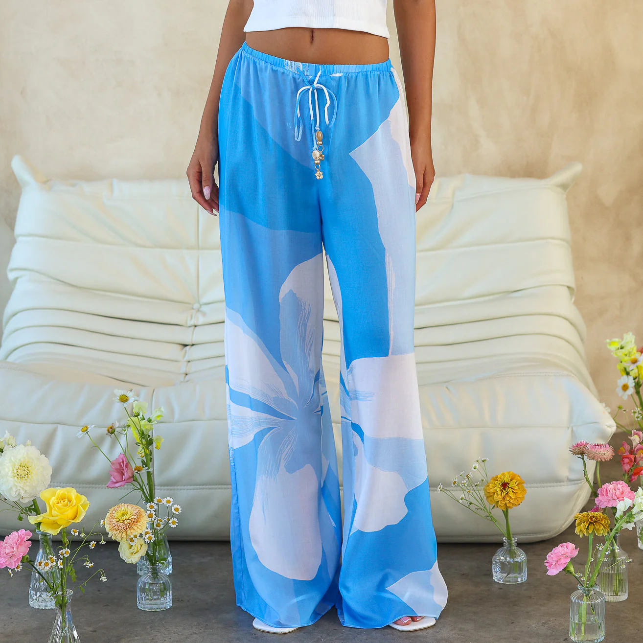 Lightweight Drawstring Pants - Blue Oasis - Image 6