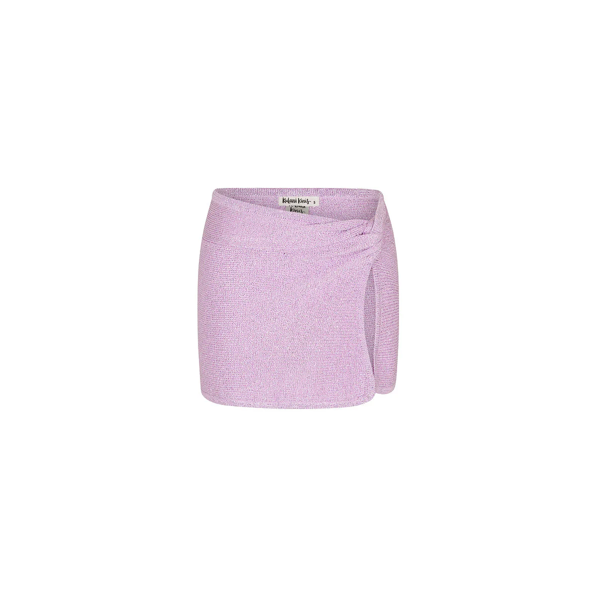 Mini Twist Knit Sarong Skirt - Lilac Glimmer