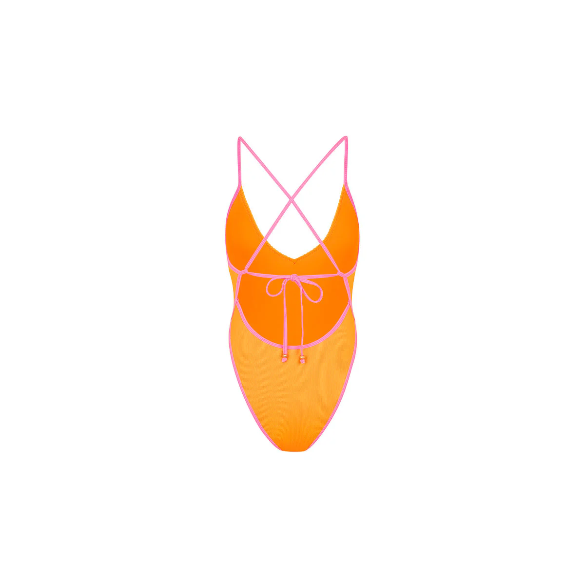 Plunge Cross Back One Piece - Peach Pop - Image 8