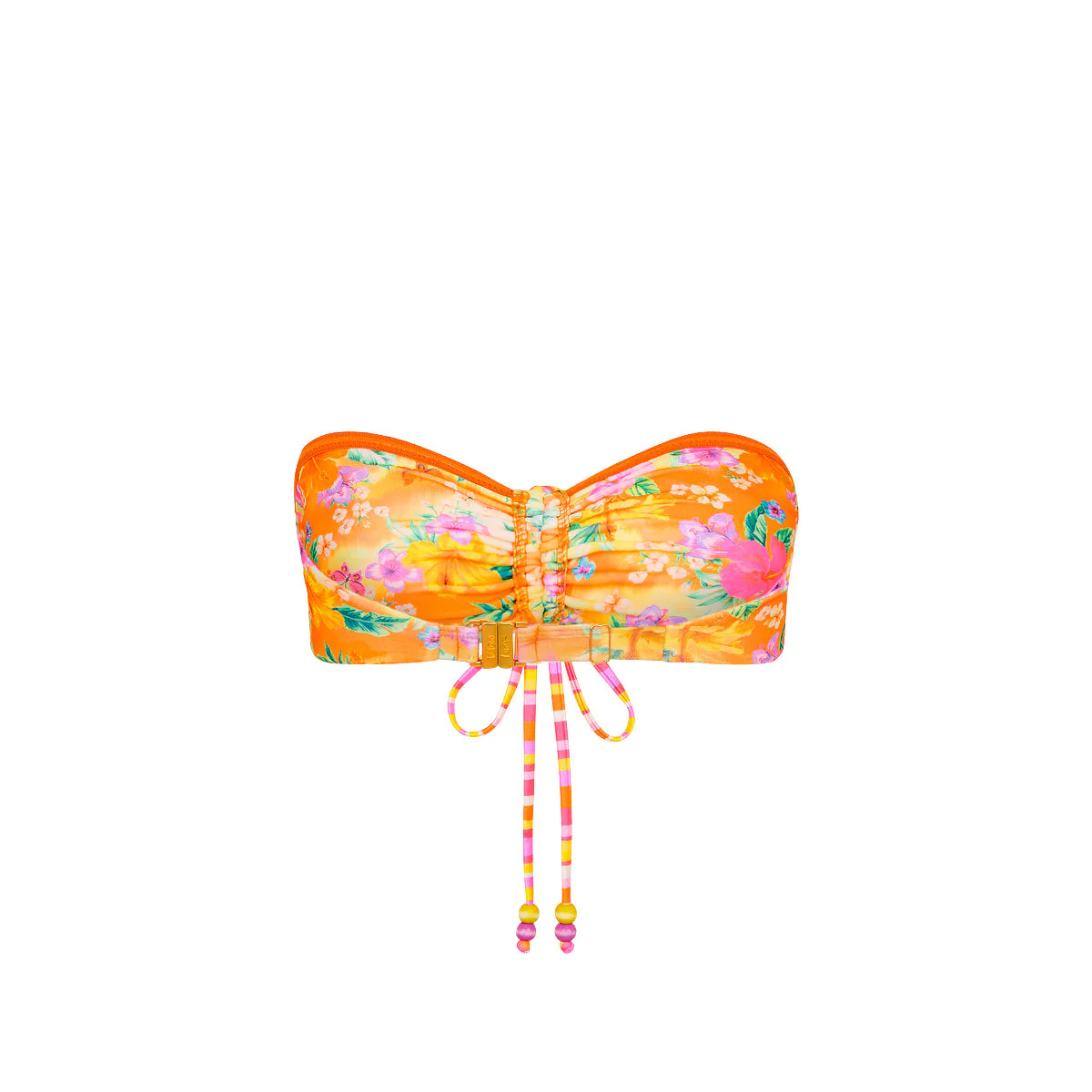 Ruched Tie Bandeau Bikini Top - Peachy Pocket - Image 8
