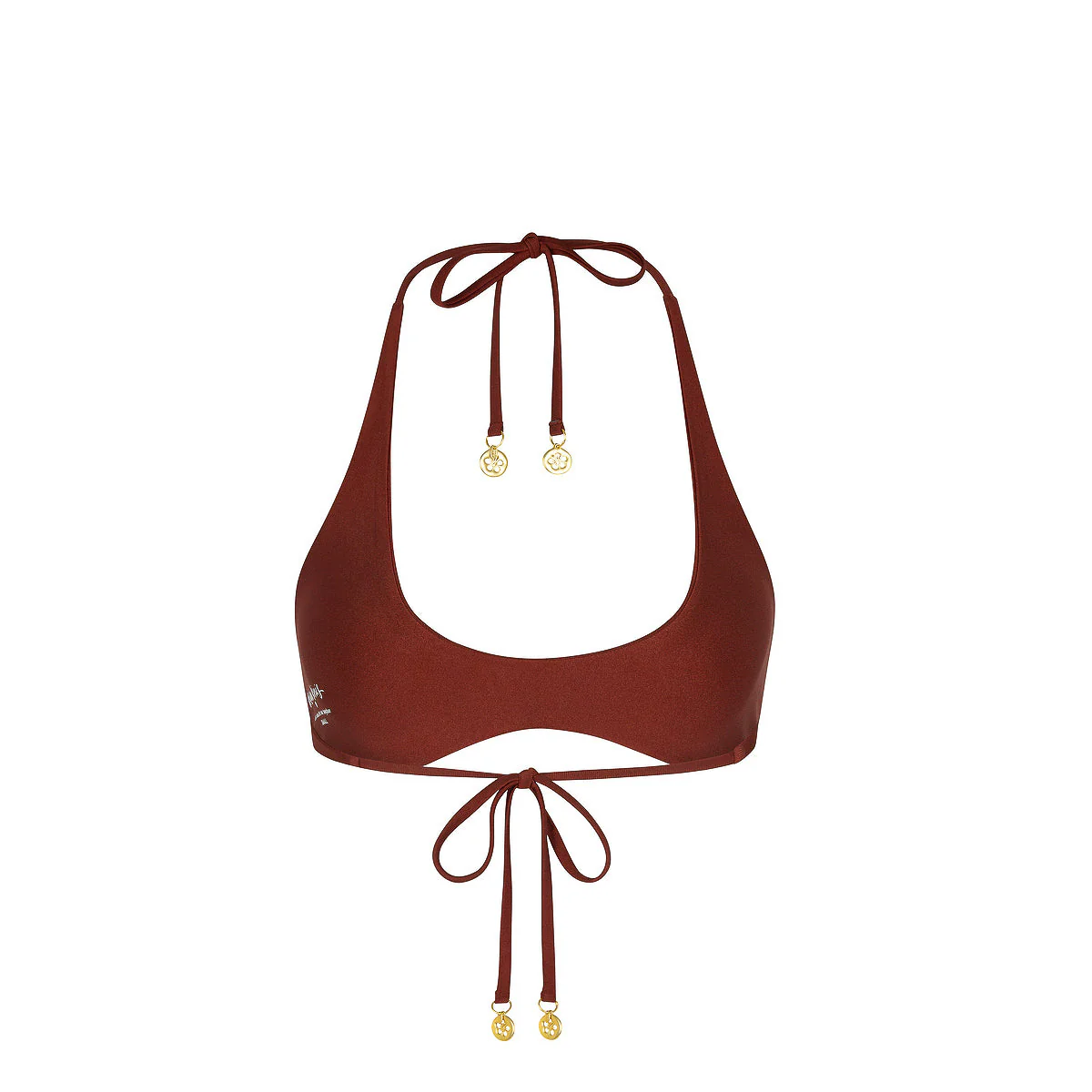 Scoop Mini Halter Crop Bikini Top - Cinnamon Sugar - Image 11