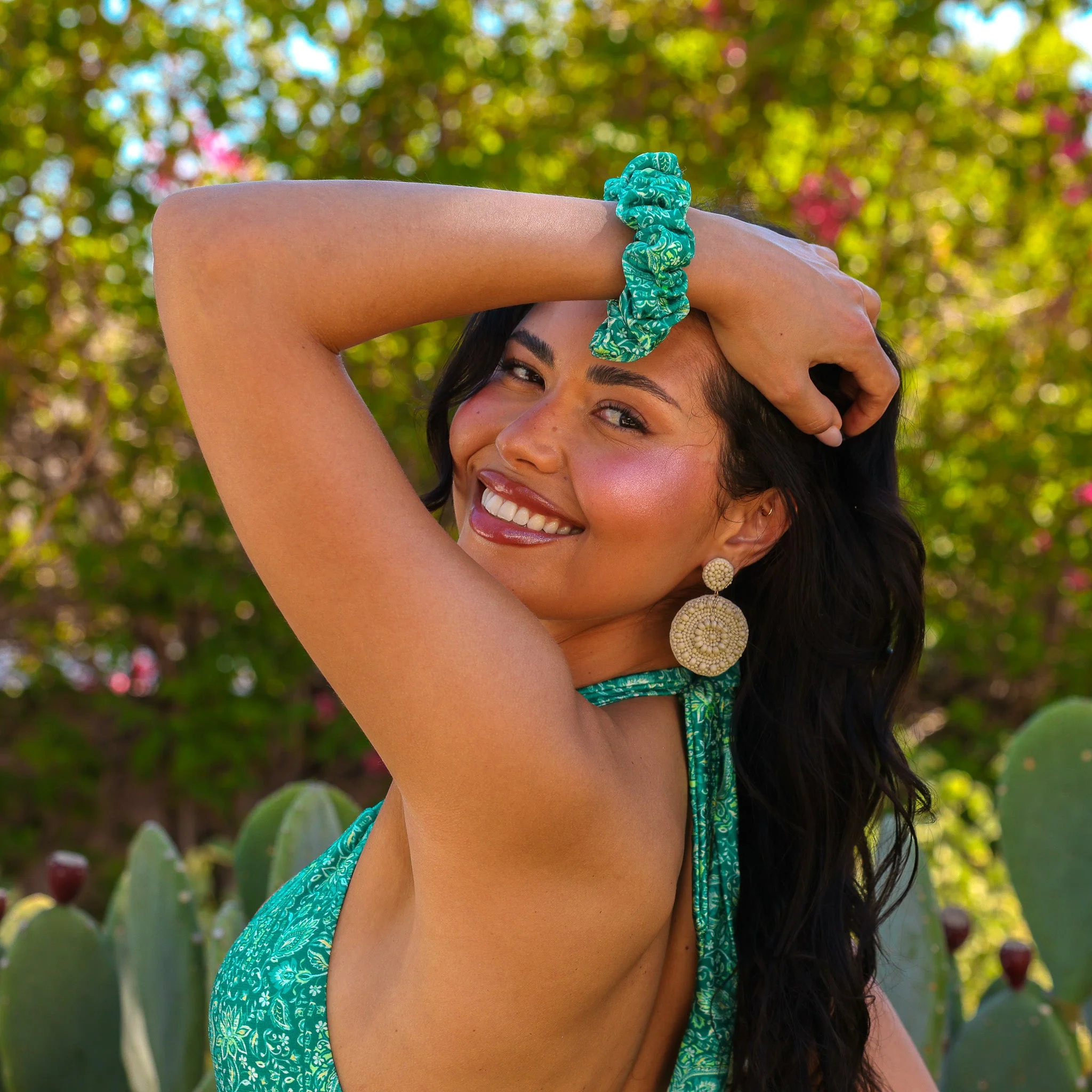 Scrunchie Hair Tie - Emerald Aura - Image 3