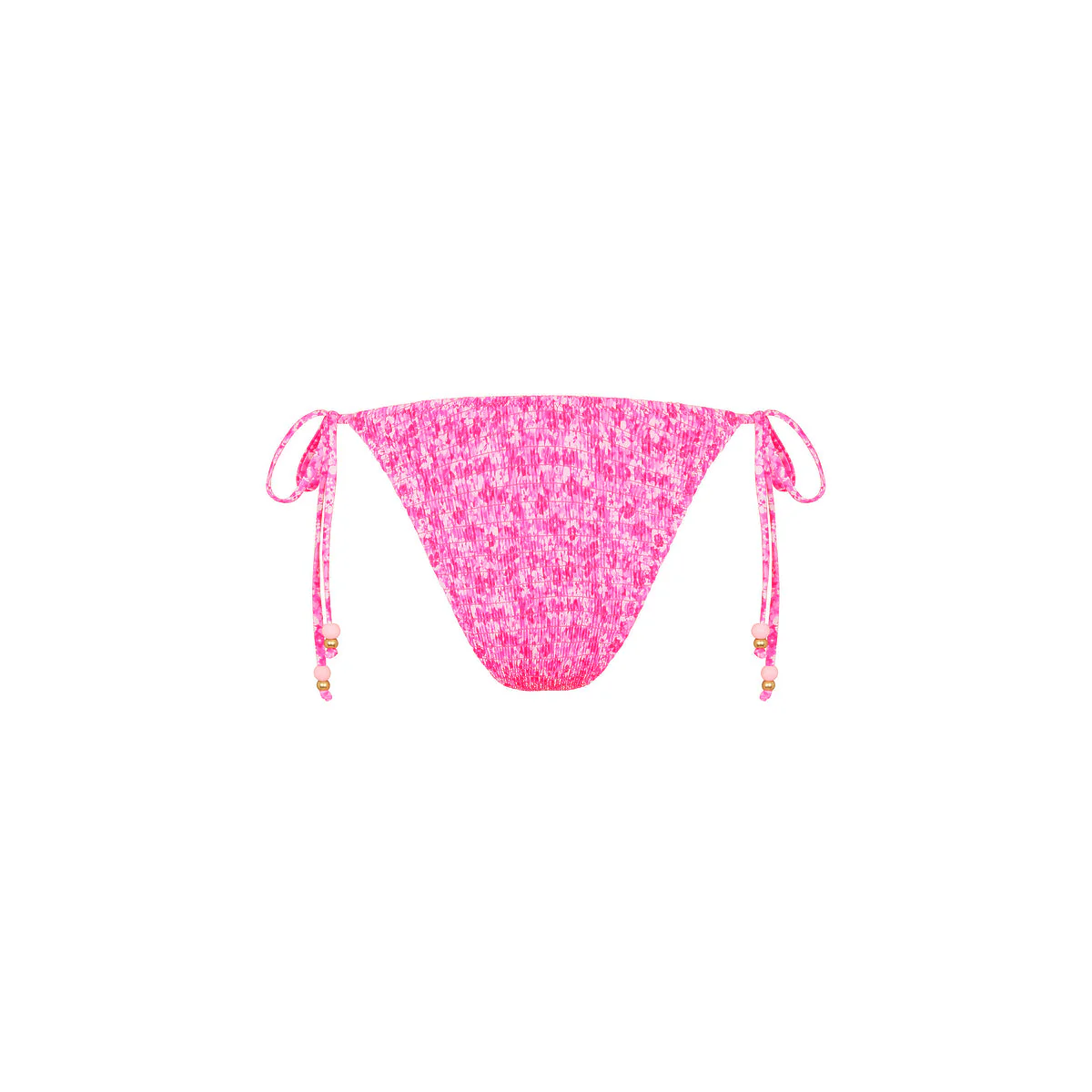 Shirred Dipped Cheeky Tie Bikini Bottom - Berry Burst - Image 8