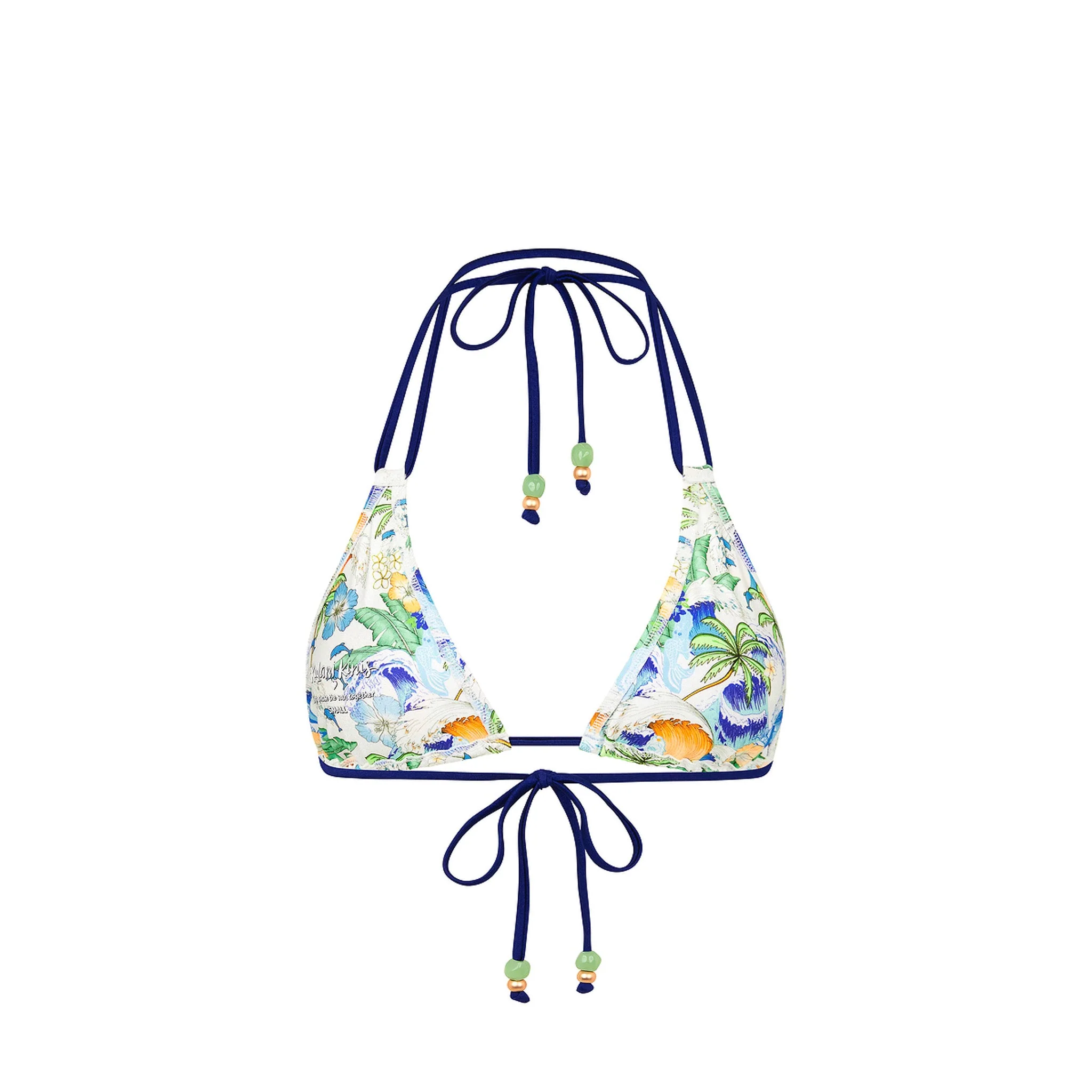 Simple Strap Halter Bikini Top - Blue Crush - Image 10