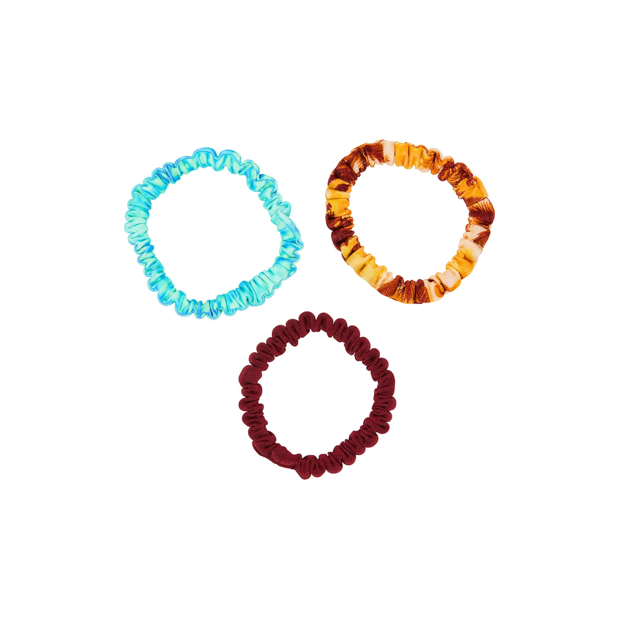 Skinny Scrunchie Hair Tie Pack - Espresso Island