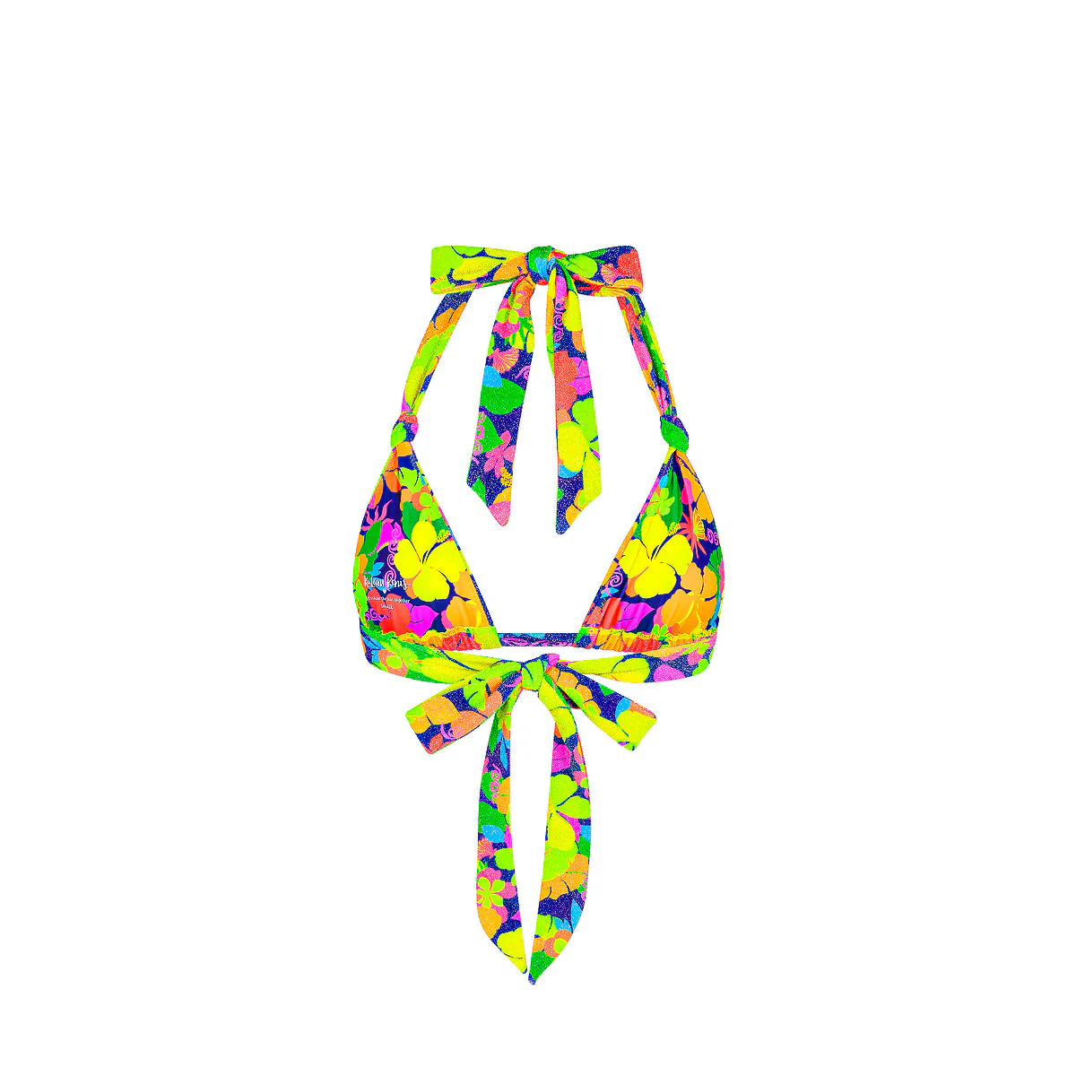 Soft Knot Halter Bikini Top - Neon Sunset - Image 10