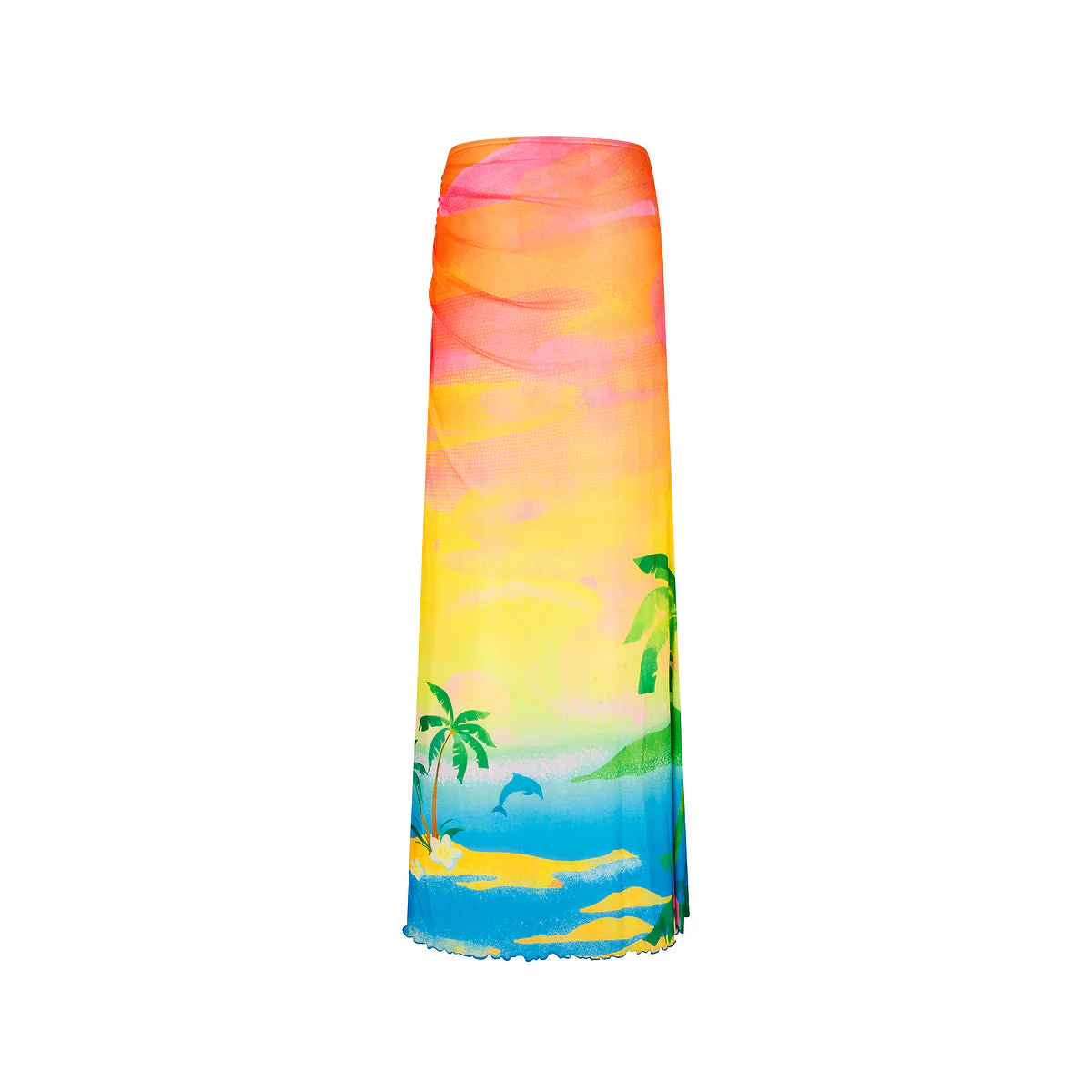 Split Mesh Maxi Skirt - Bahama Breeze - Image 8