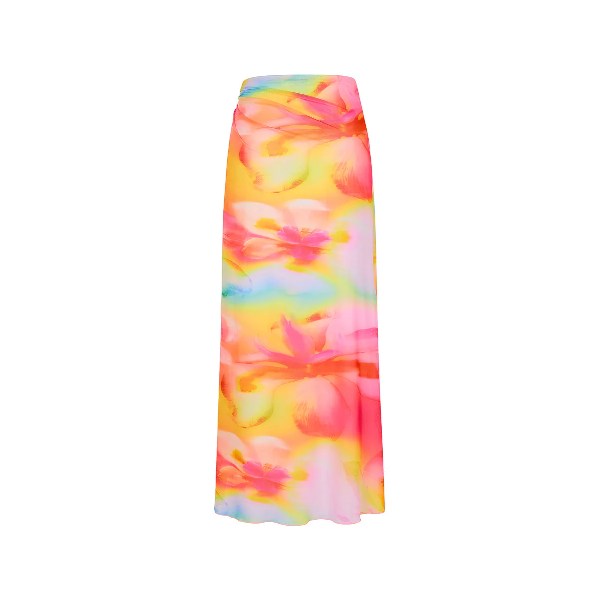 Split Mesh Maxi Skirt - Frangipani Swirl - Image 8