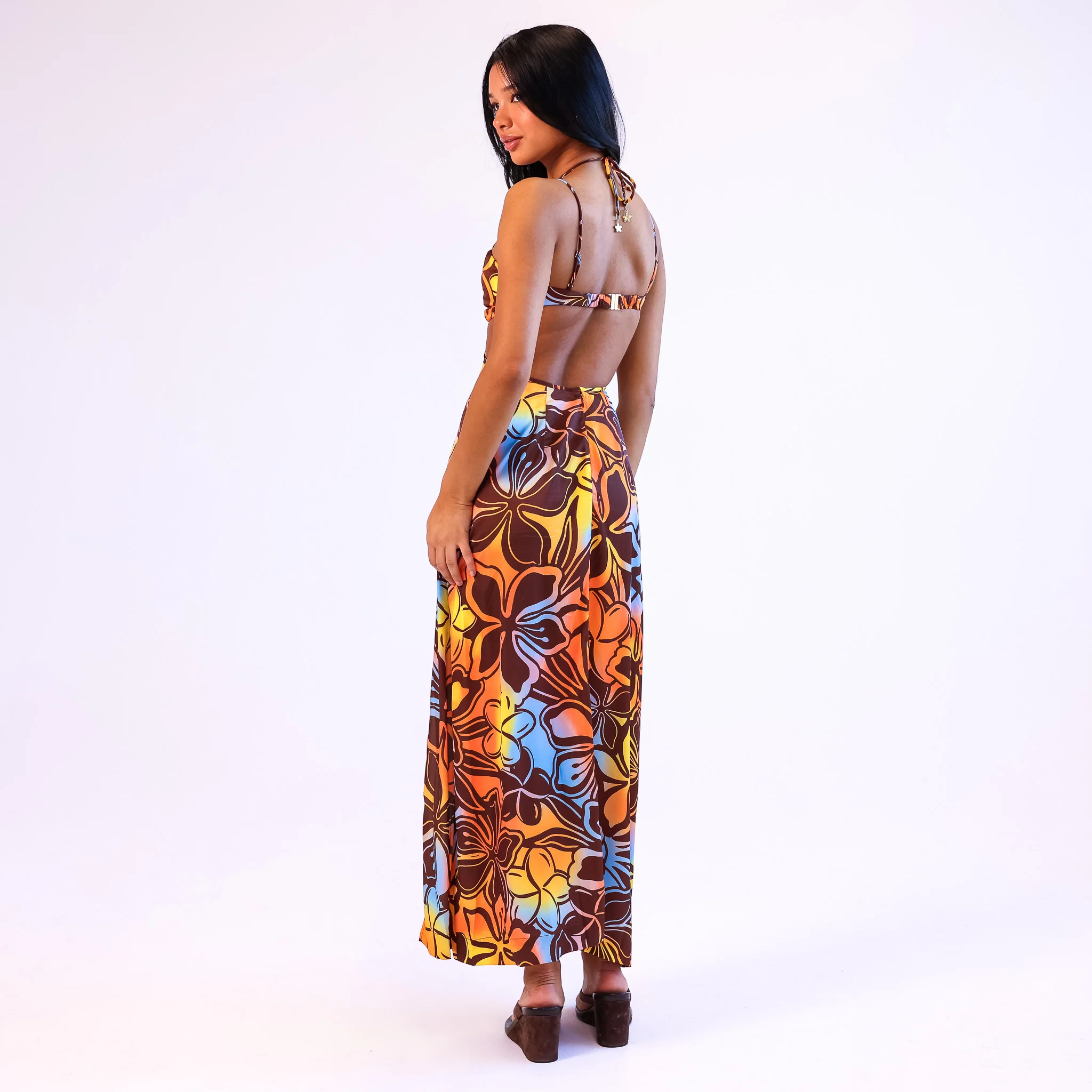 Strappy Cut Out Maxi Dress - Frangipani Fizz - Image 7