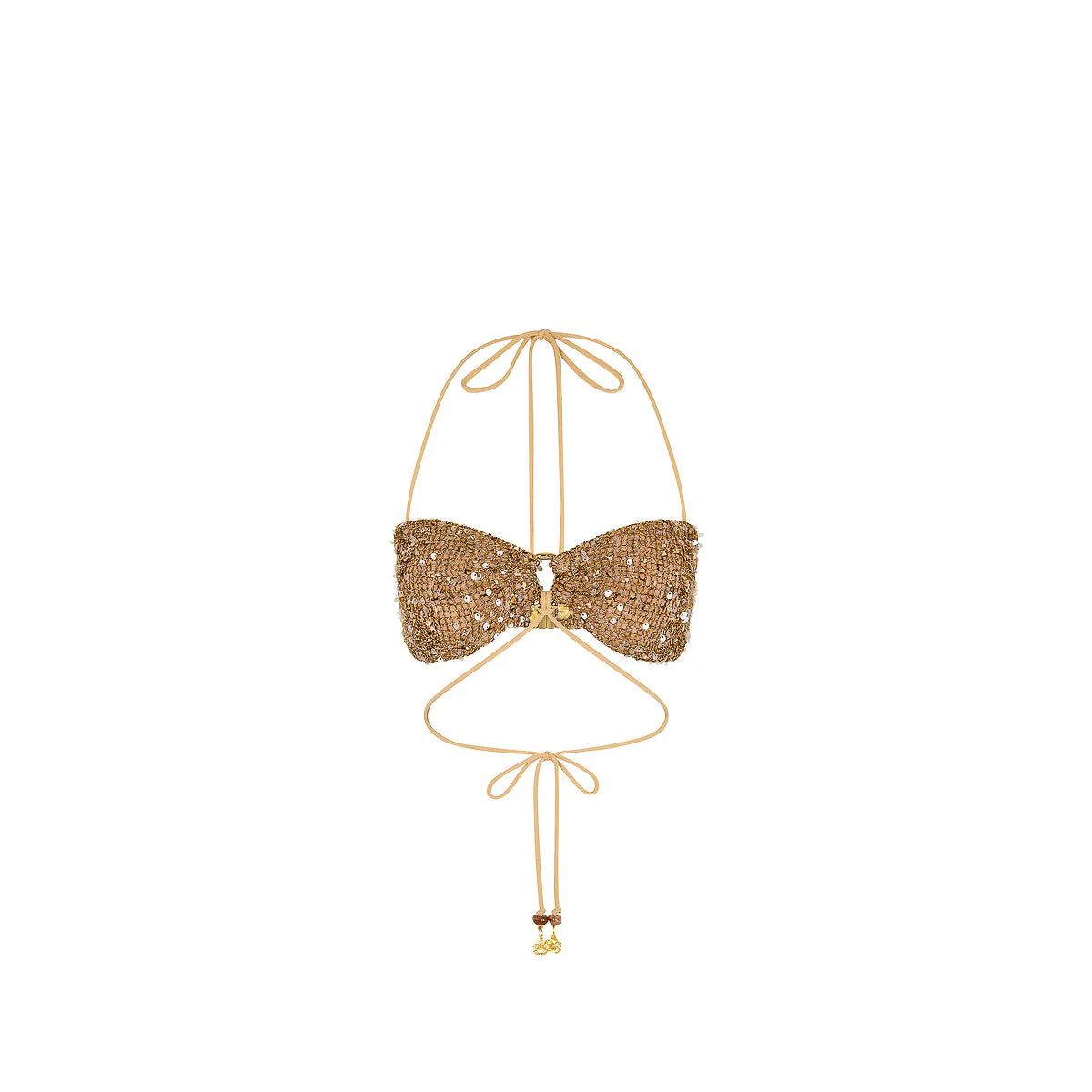 Strappy Ring Tie Crop Top - Espresso Spritz