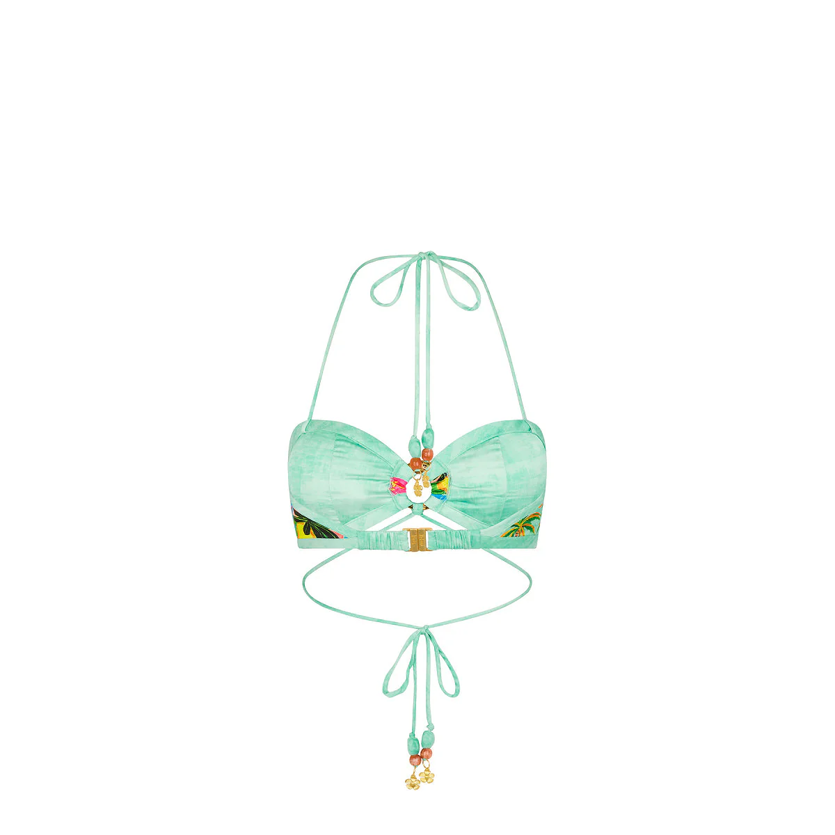 Strappy Ring Tie Crop Top - Ocean Honey - Image 8