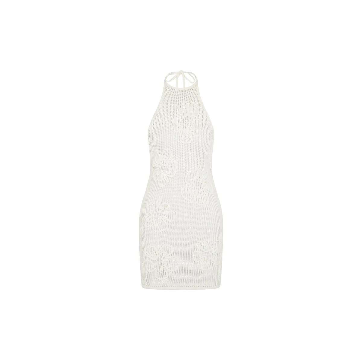 Summer Knit Mini Dress - Whipped White