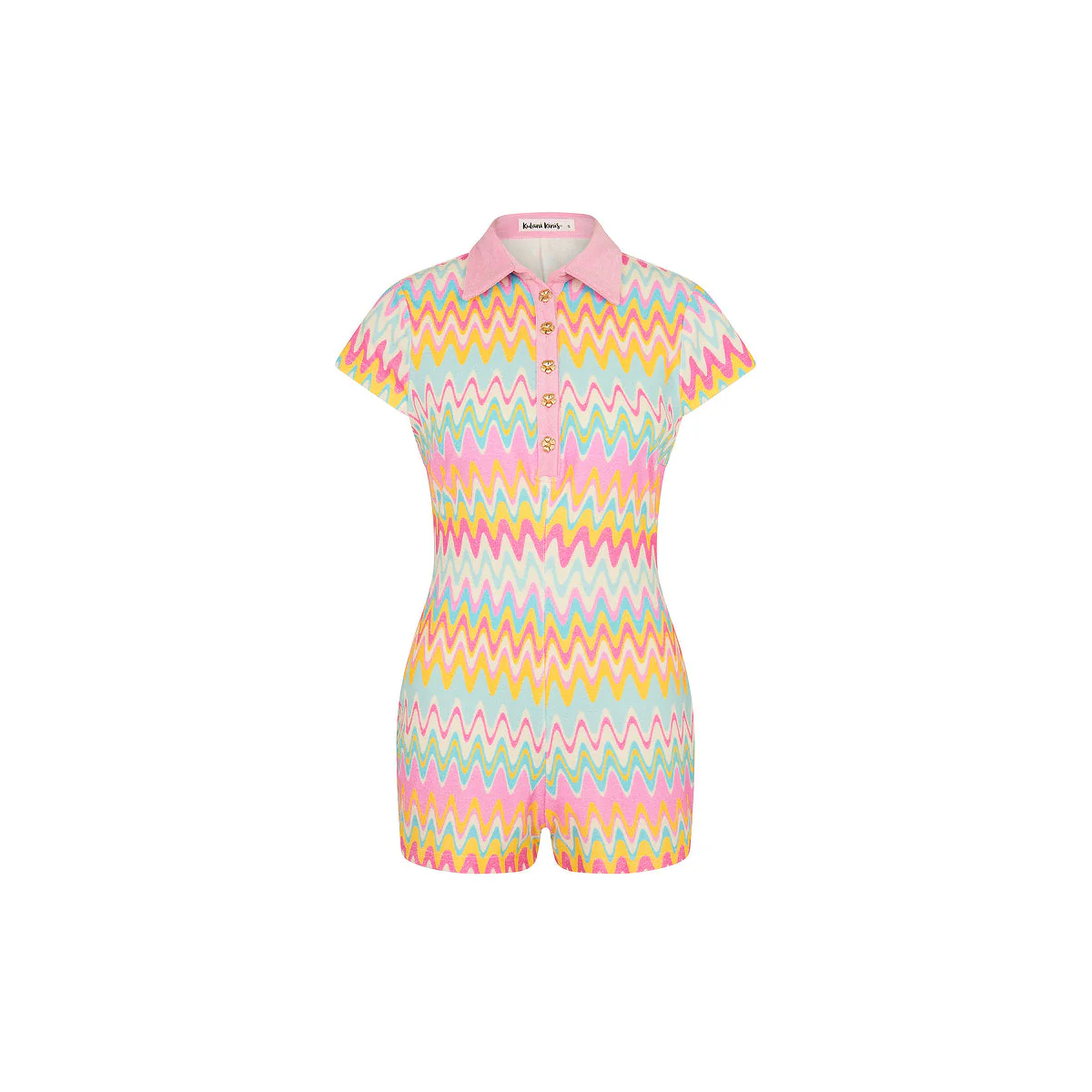 Terry Towelling Playsuit - Sunset Wave